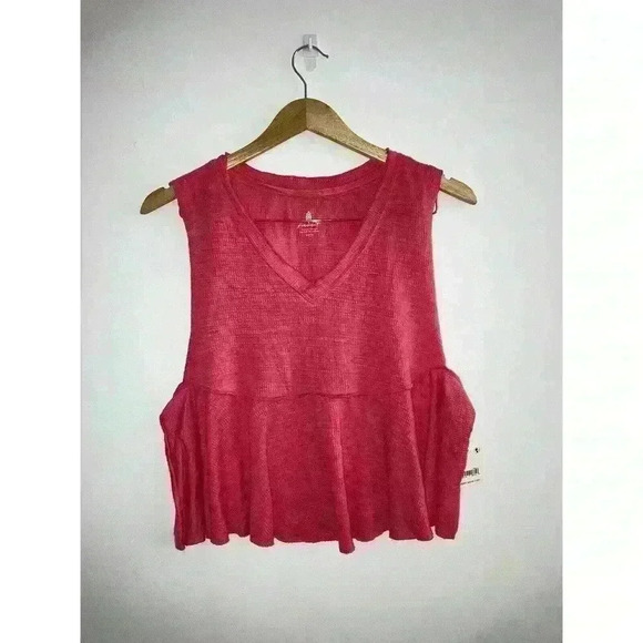 Free People fp movement Full Hearts Tank Top Hot Hibiscus Size XS - Picture 2 of 10